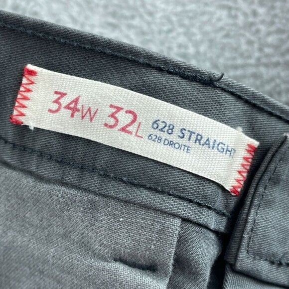 Lands End Mens Canvas Straight Leg Pants 34W 32L Dark Gray 5217 - Picture 4 of 11